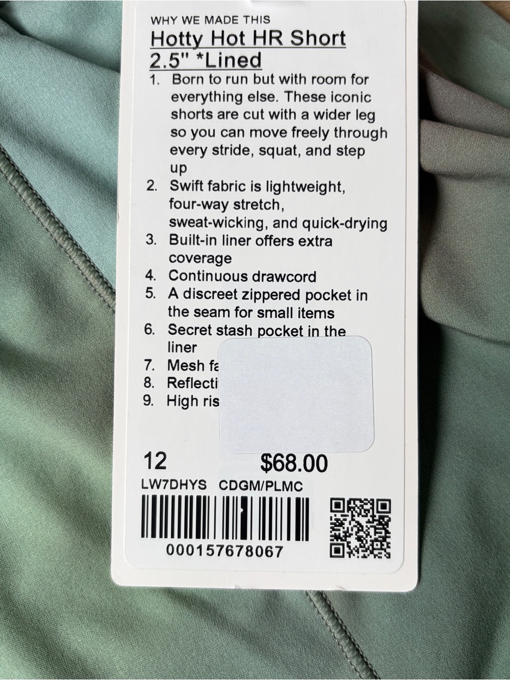 NWT Lululemon Hotty Hot High Rise Lined Short 2.5 Chroma Drift Size 12*O15 - Picture 4 of 4